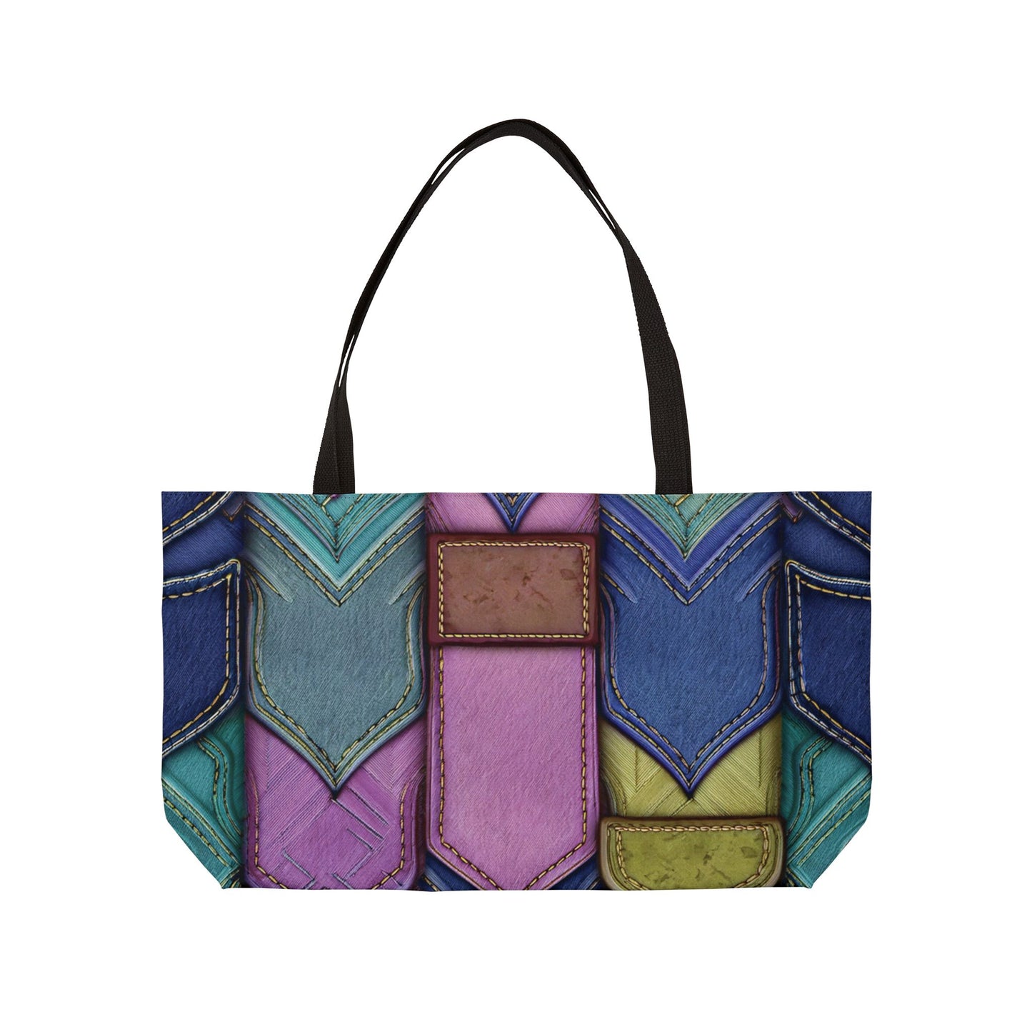 Denim Print Yoga Bag High-Quality 100% Spun Polyester 24x13 Canvas Gym Bag 41