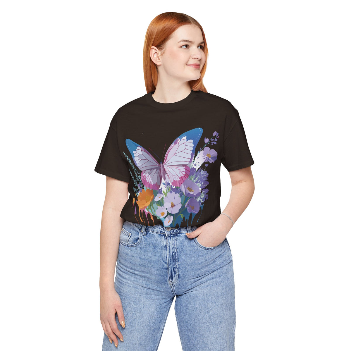 Butterfly Graphic Unisex Cotton Bella+Canvas Tee with Art Design n83