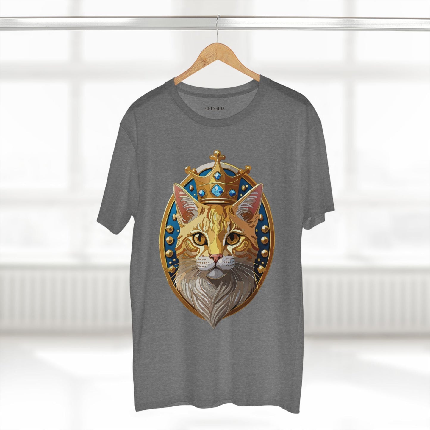 Cat Graphic Unisex 100 Cotton Tee With Unique Animal Golden Medallion Art Design 15