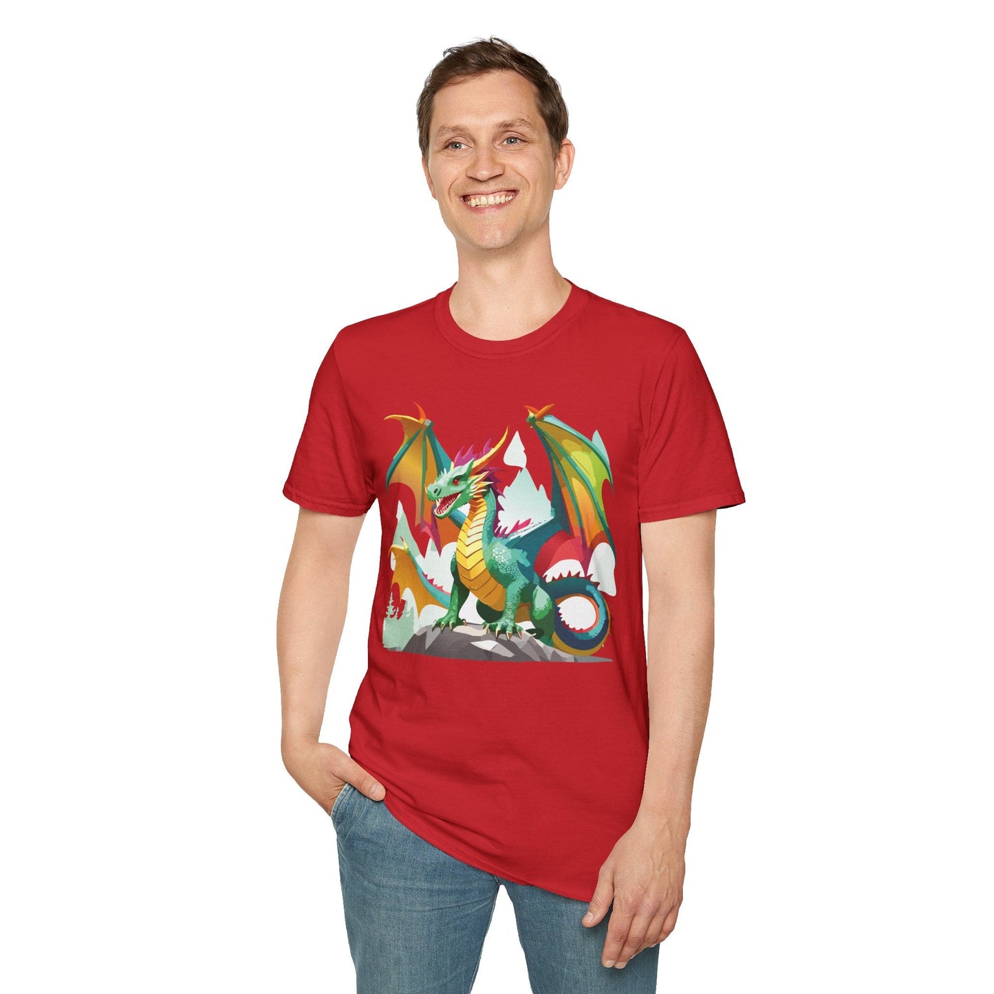 Dragon Graphic Unisex Cotton Softstyle Art Design Tee With Animals 2