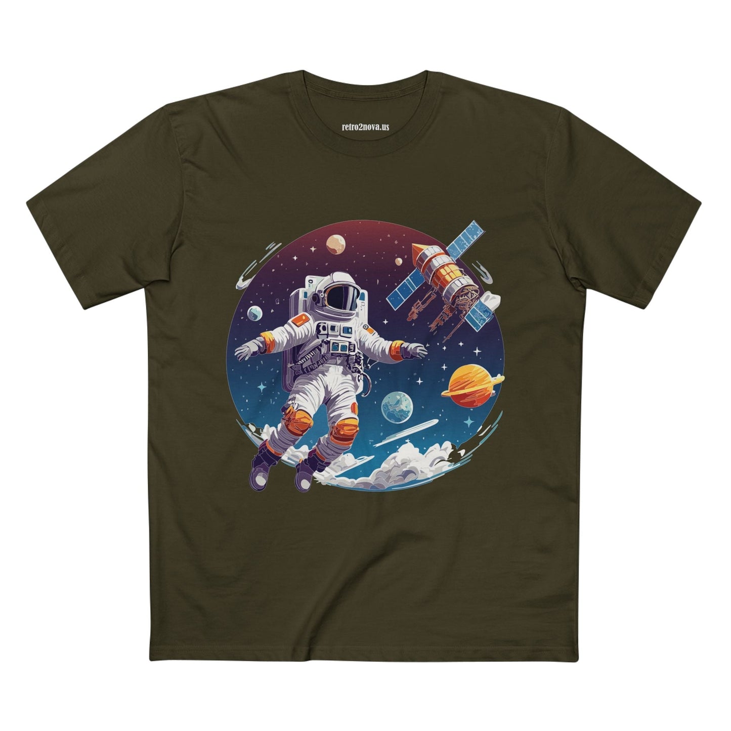 Cosmos Astronaut Shirt CS34 Unisex Premium Cotton Staple Tee With Original Art Design Retro2Nova