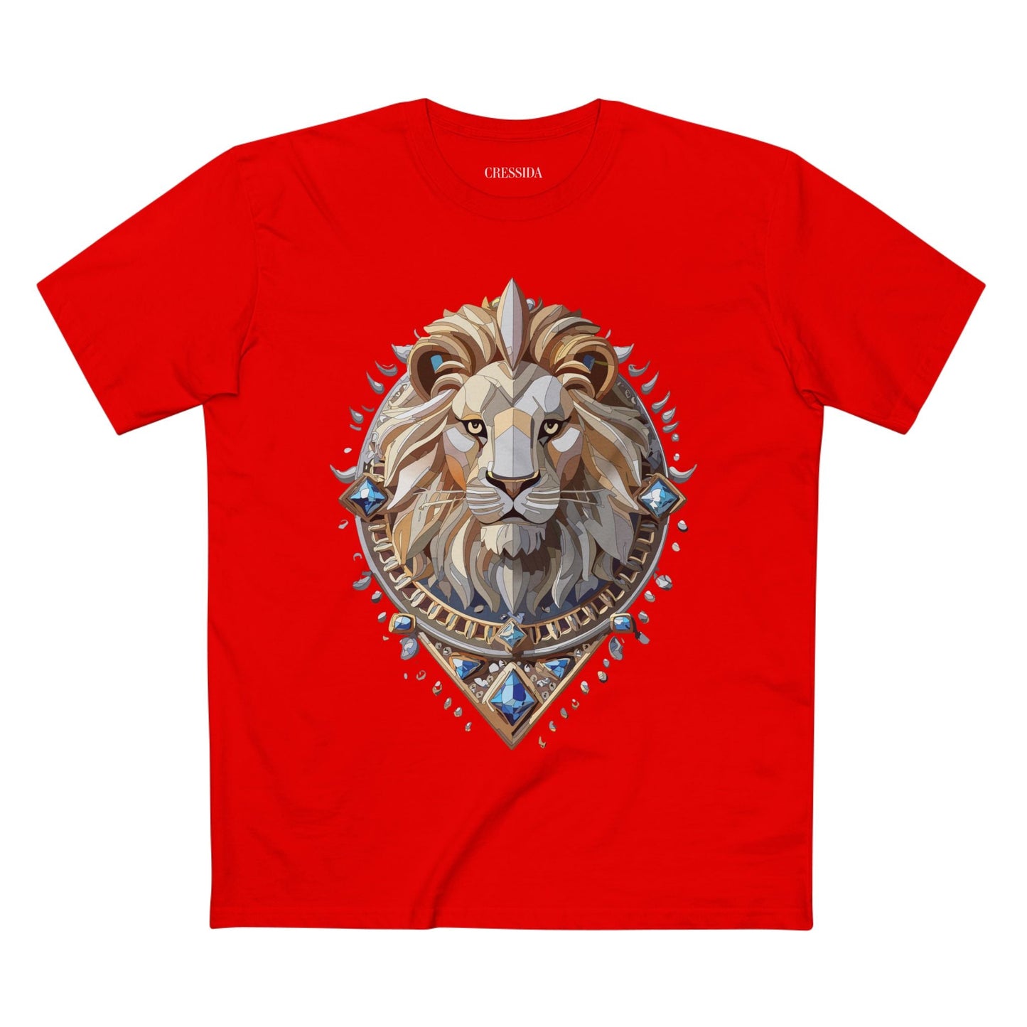Lion Graphic Unisex 100 Cotton Tee With Unique Animal Golden Medallion Art Design 7