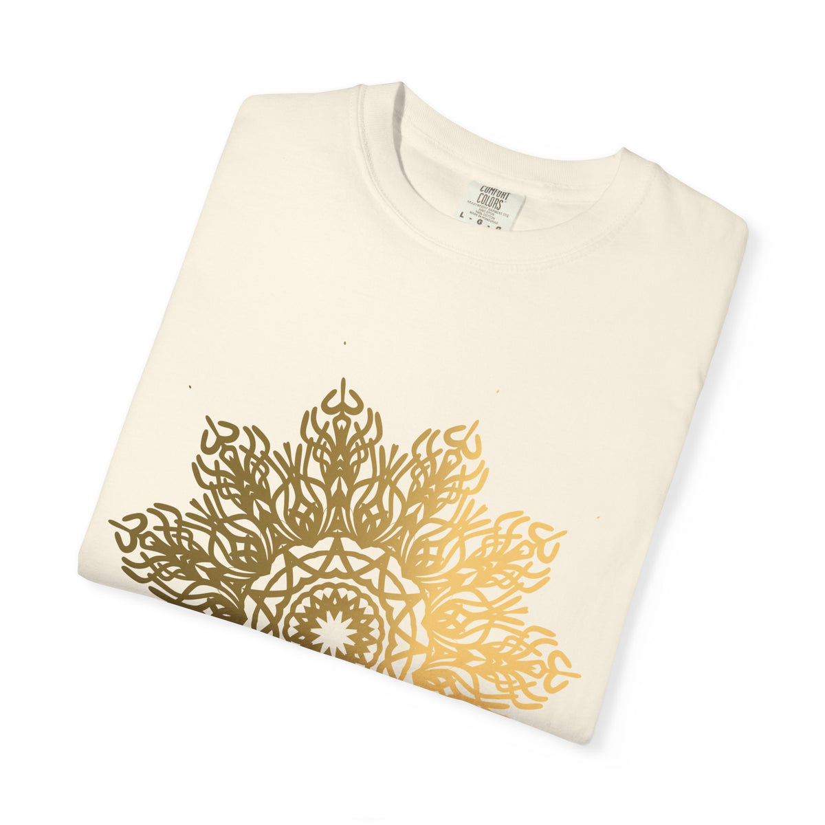Unisex Garment Dyed Cotton T-Shirt with Mandala Graphic Design