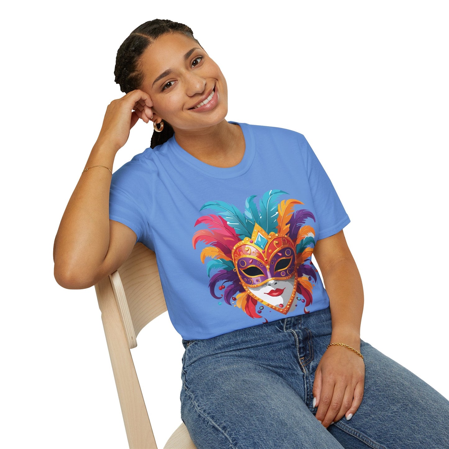 Mask Graphic Unisex Cotton Masquerade Design Artwork Tee 27
