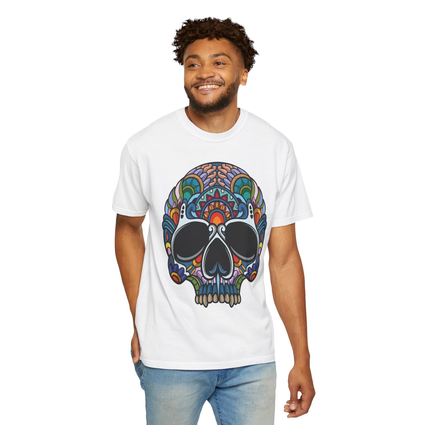 Unisex Cotton Tee Shirt with Skull