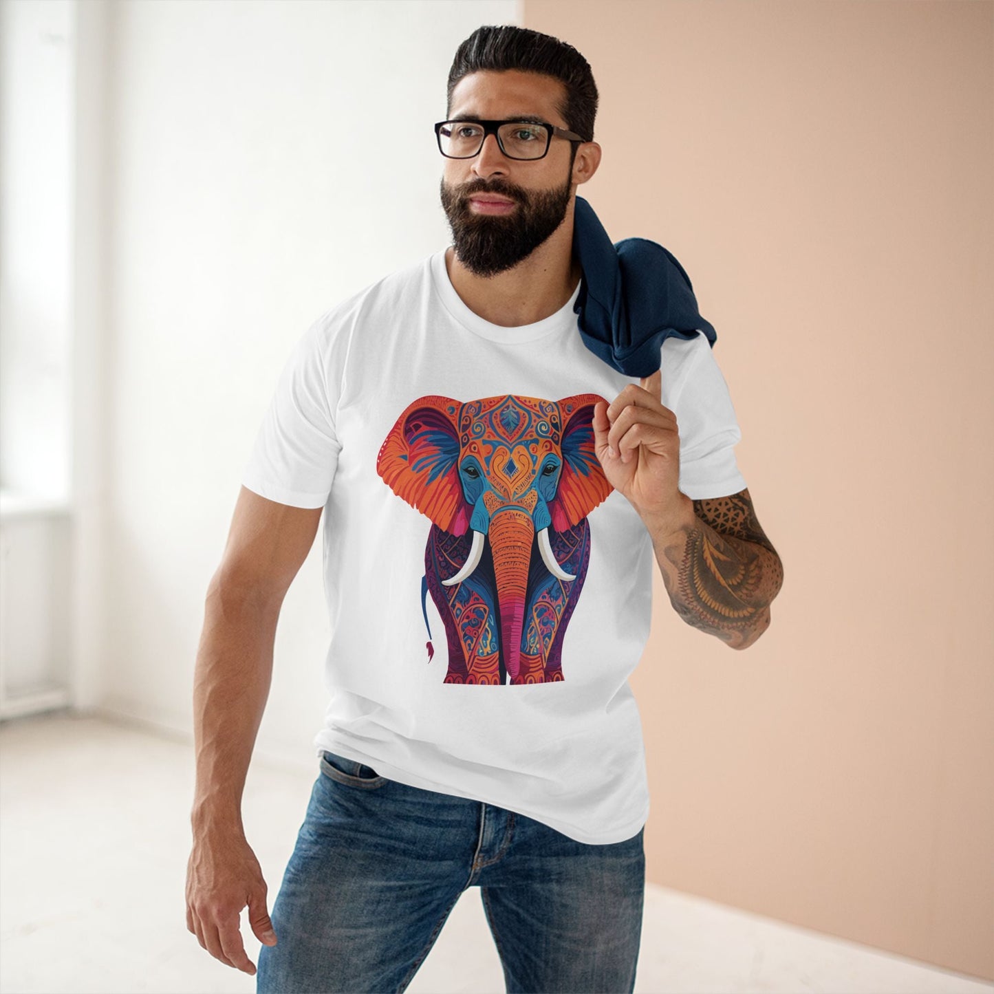 Unisex Elephant Shirt Premium Cotton Tee With Original Art Design By Retro2Nova Soft Breathable Everyday Comfort