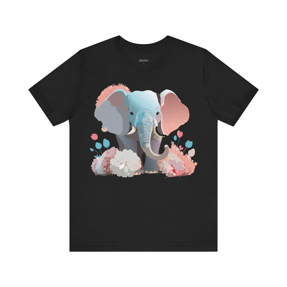 Elephant Graphic Unisex Cotton Bella+Canvas Tee with Art Animal Design d16