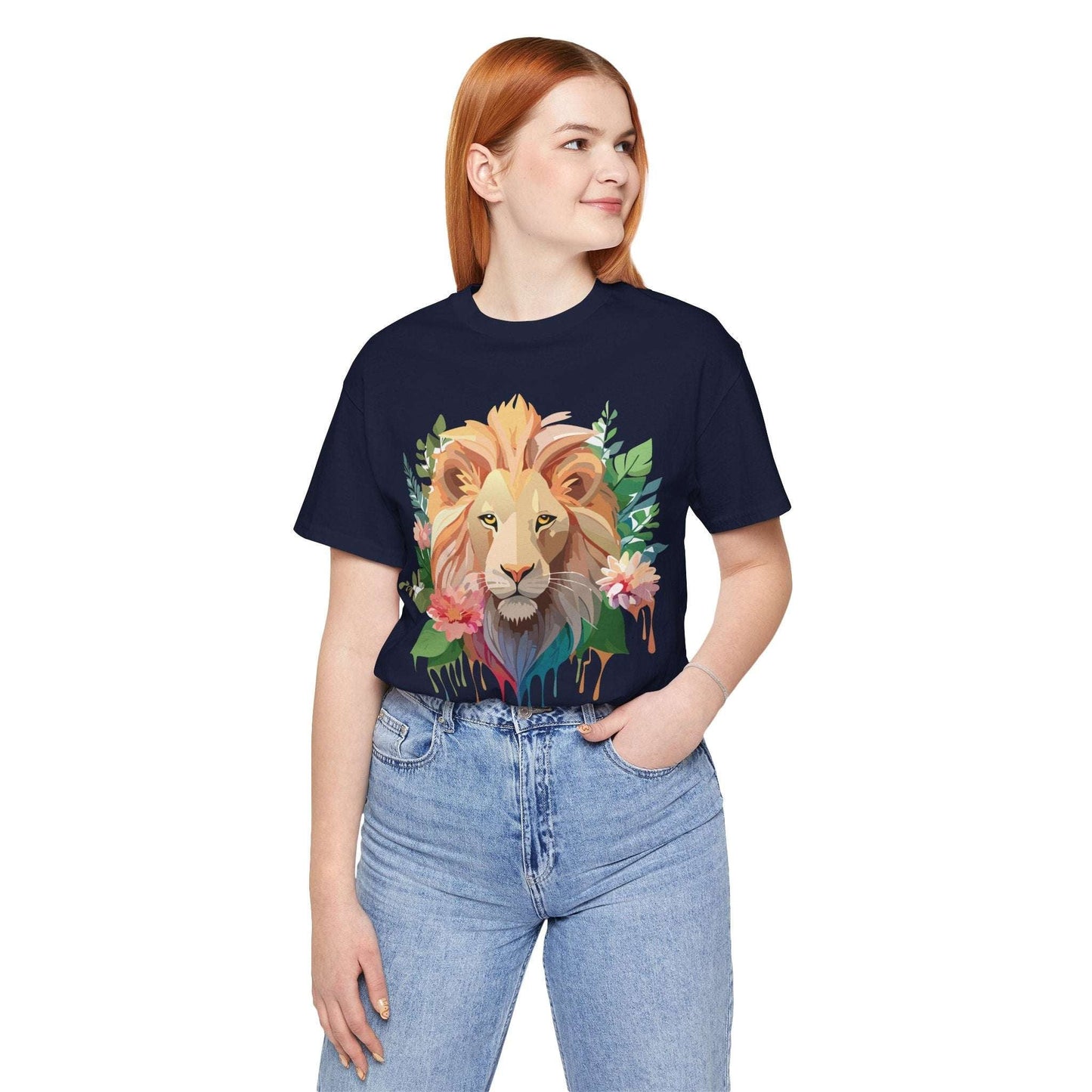 Lion Graphic Unisex 100 Cotton Vintage Animal Artwork Tee 8