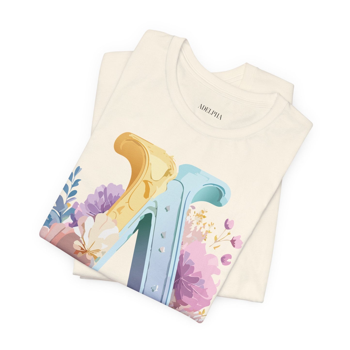 Letter A Graphic Tee Unisex Short Sleeve Shirt Vintage Inspired Artwork By Adelpha