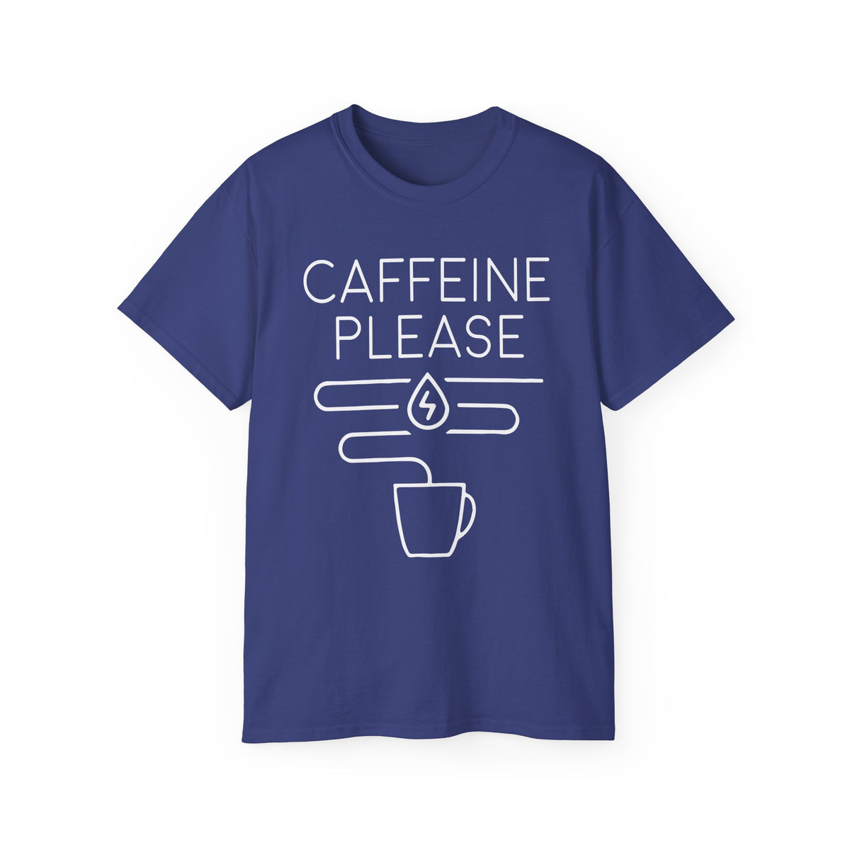 Caffeine Please tee | Coffee Graphic Tee, Minimal Coffee Mug Design