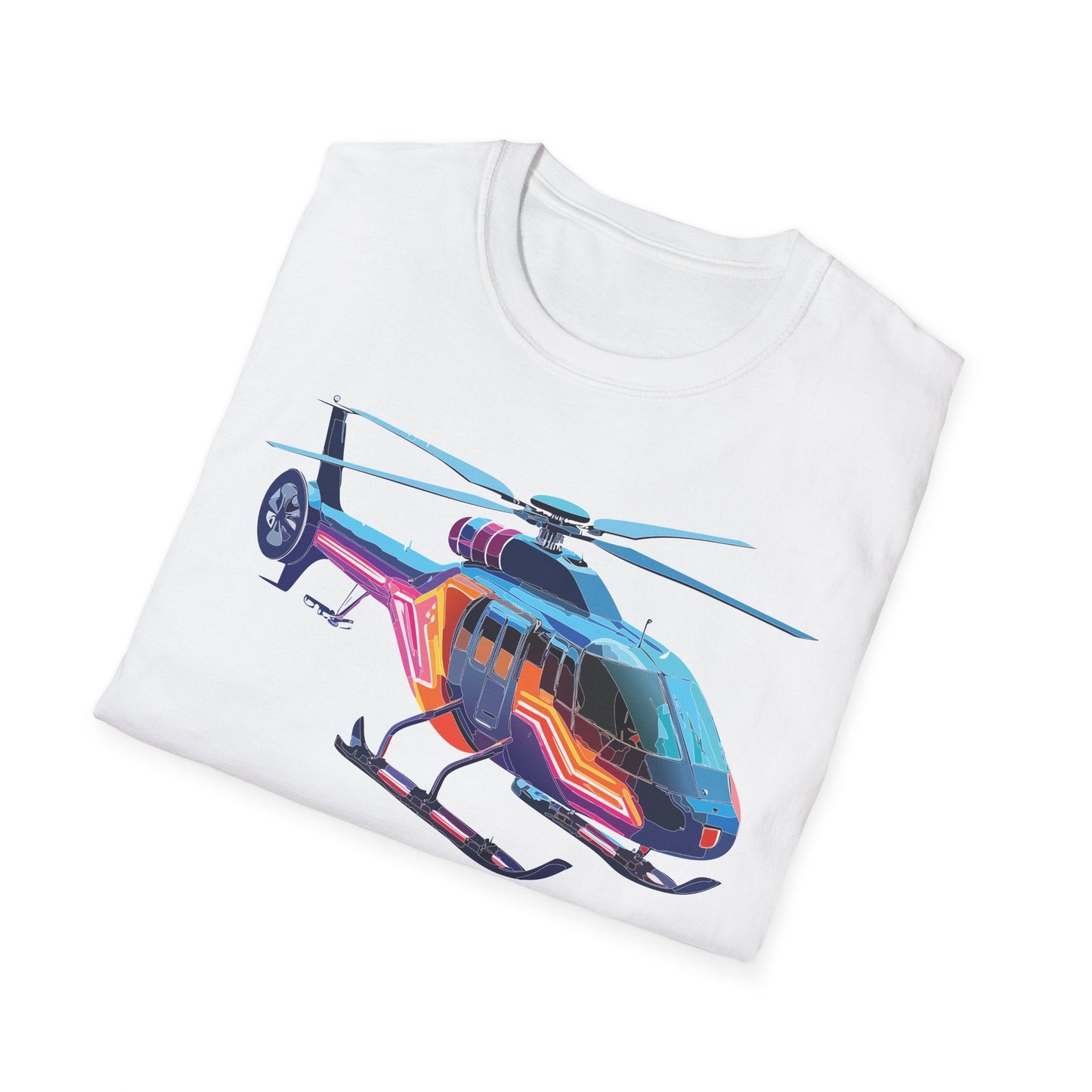 Chopper Helicopter T Shirt Unisex Softstyle 100 Percent Ring Spun Cotton Premium Tee