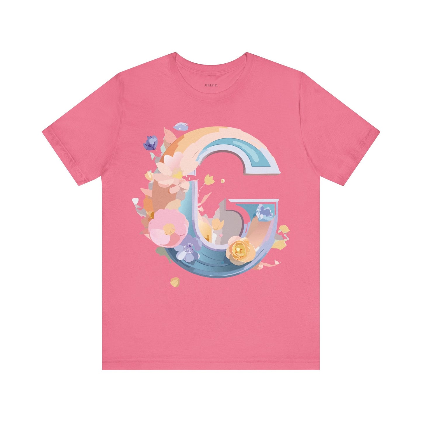 Letter G Graphic Tee Unisex Short Sleeve T Shirt by Adelpha Vintage Inspired Artwork