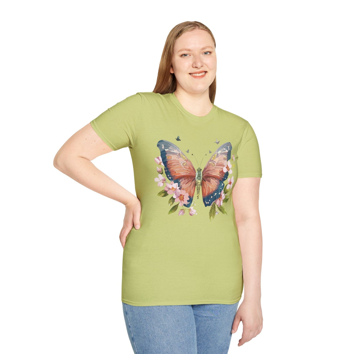 Unisex Monarch Butterfly T Shirt Softstyle 64000 Gildan Ring Spun Cotton Tee Lightweight Comfort