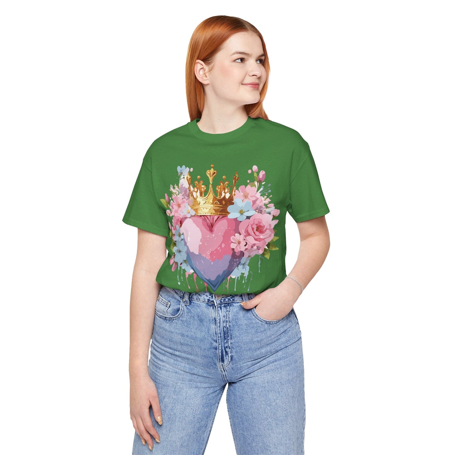Valentine Day Graphic Unisex 100 Cotton Vintage Artwork with Love and Flower Design Tee 18