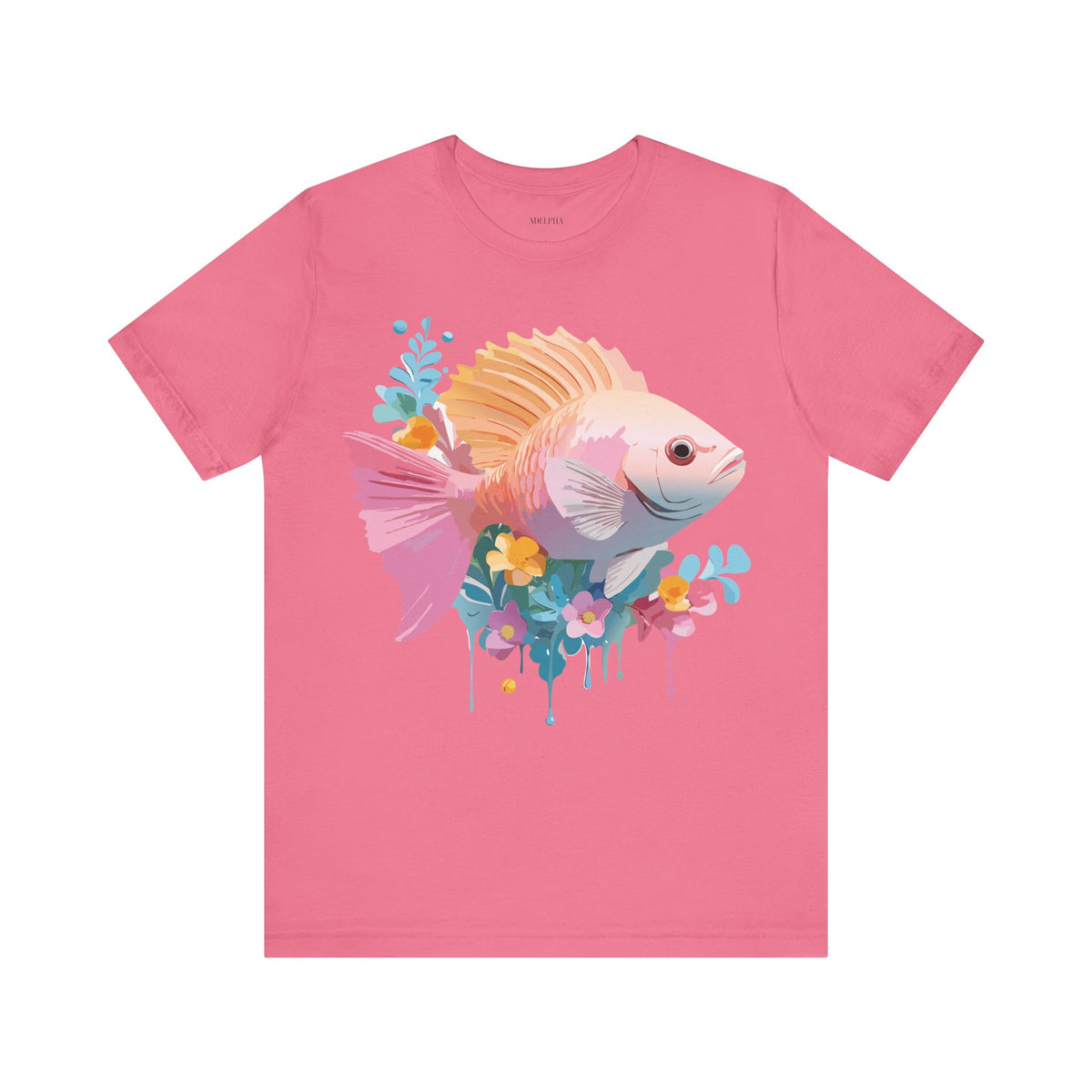 Fish Graphic Unisex Cotton Bella+Canvas Tee with Art Animal Design e13