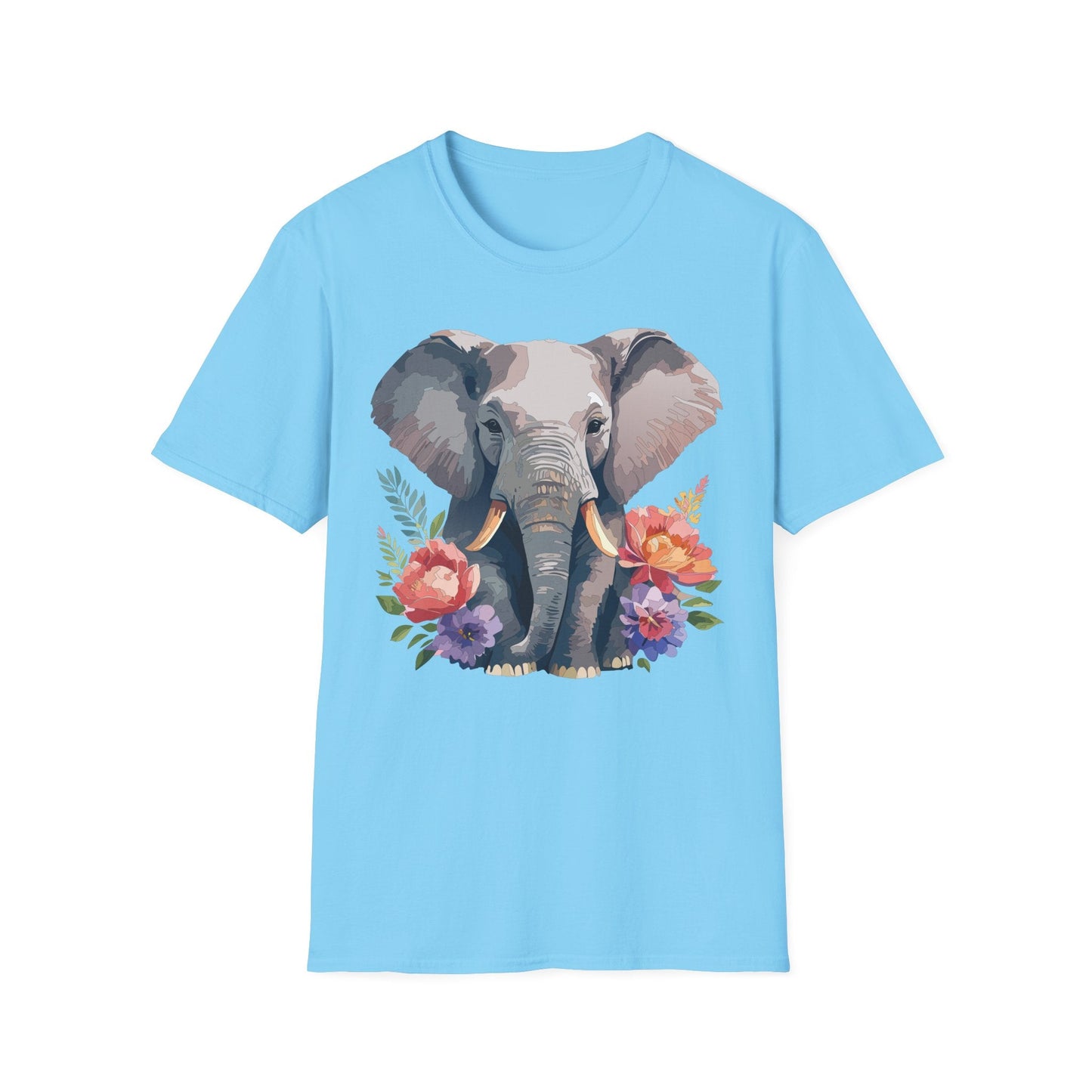 Elephant T Shirt Unisex Gildan Softstyle 64000 100 Percent Ring Spun Cotton Casual Tee