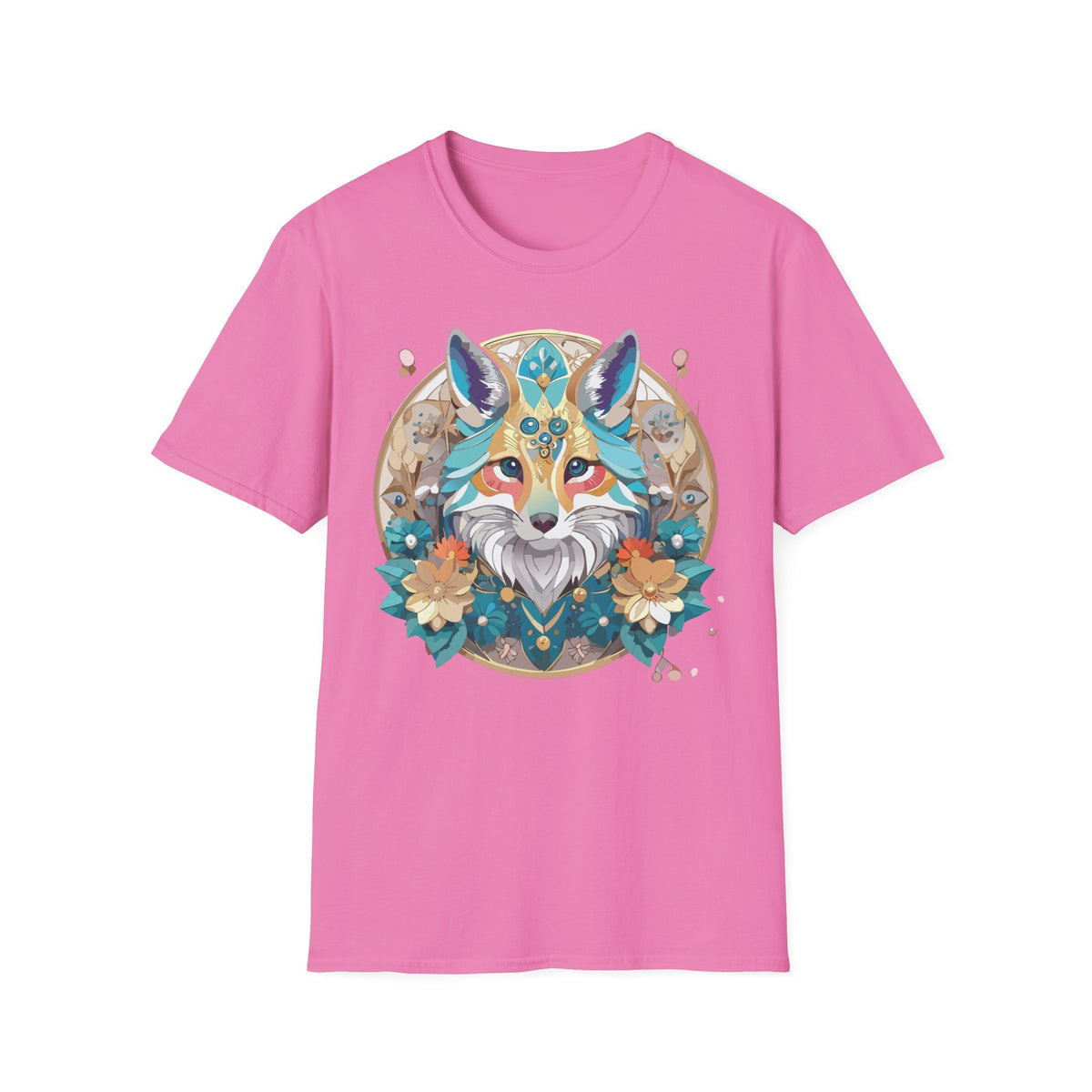 Boho Jewel Fox T-Shirt | Colorful Fox Face Graphic