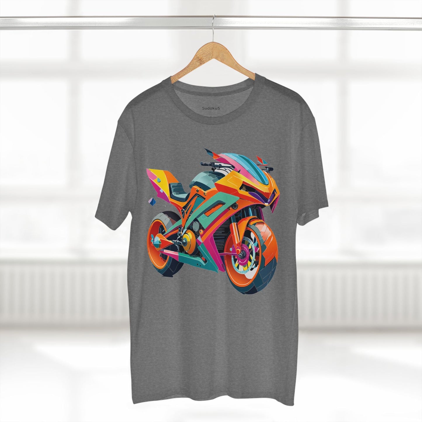 Moto Bike Graphic Unisex 100 Cotton Staple Tee 6
