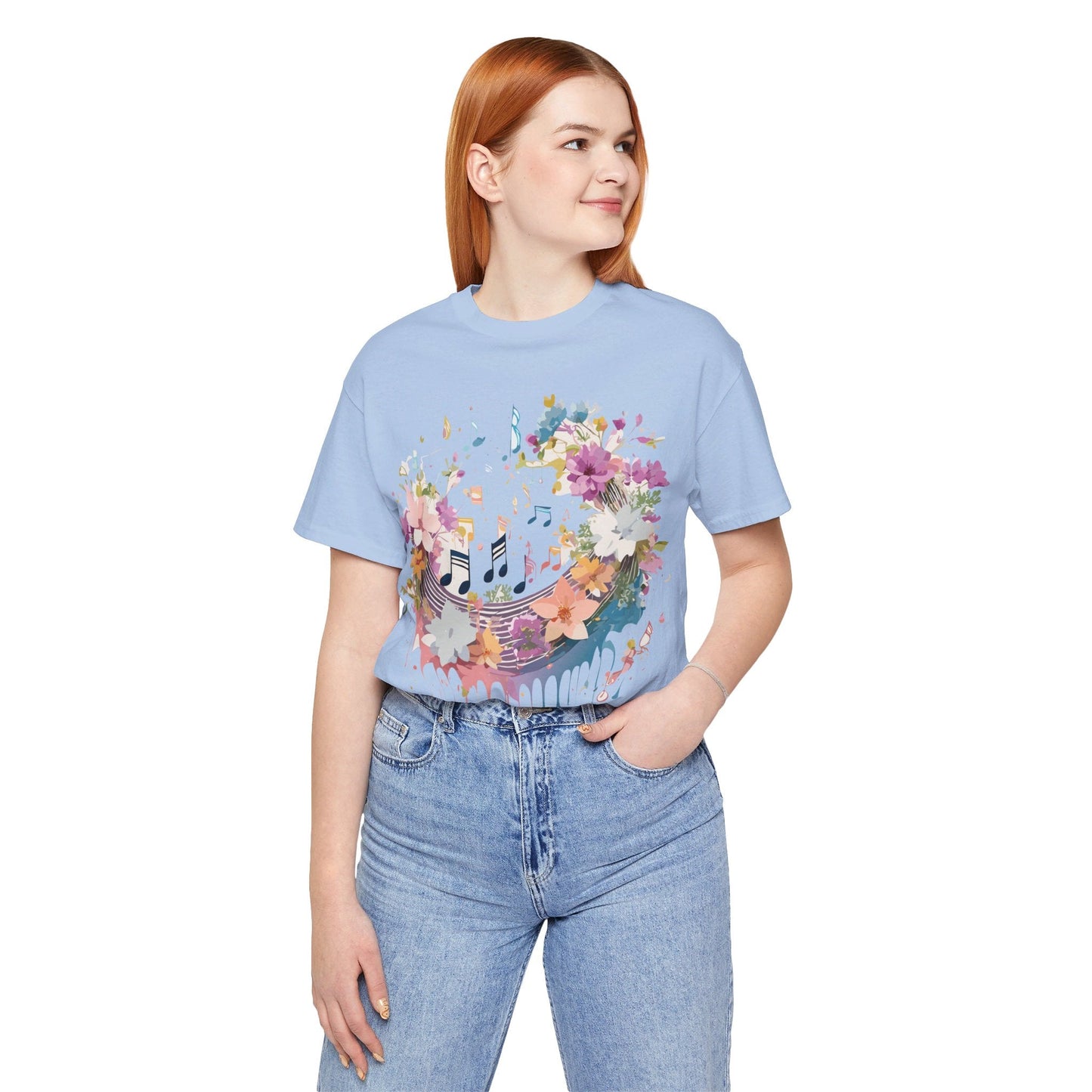 Music Graphic Unisex 100 Cotton Vintage Art with Musical Elements Tee 114