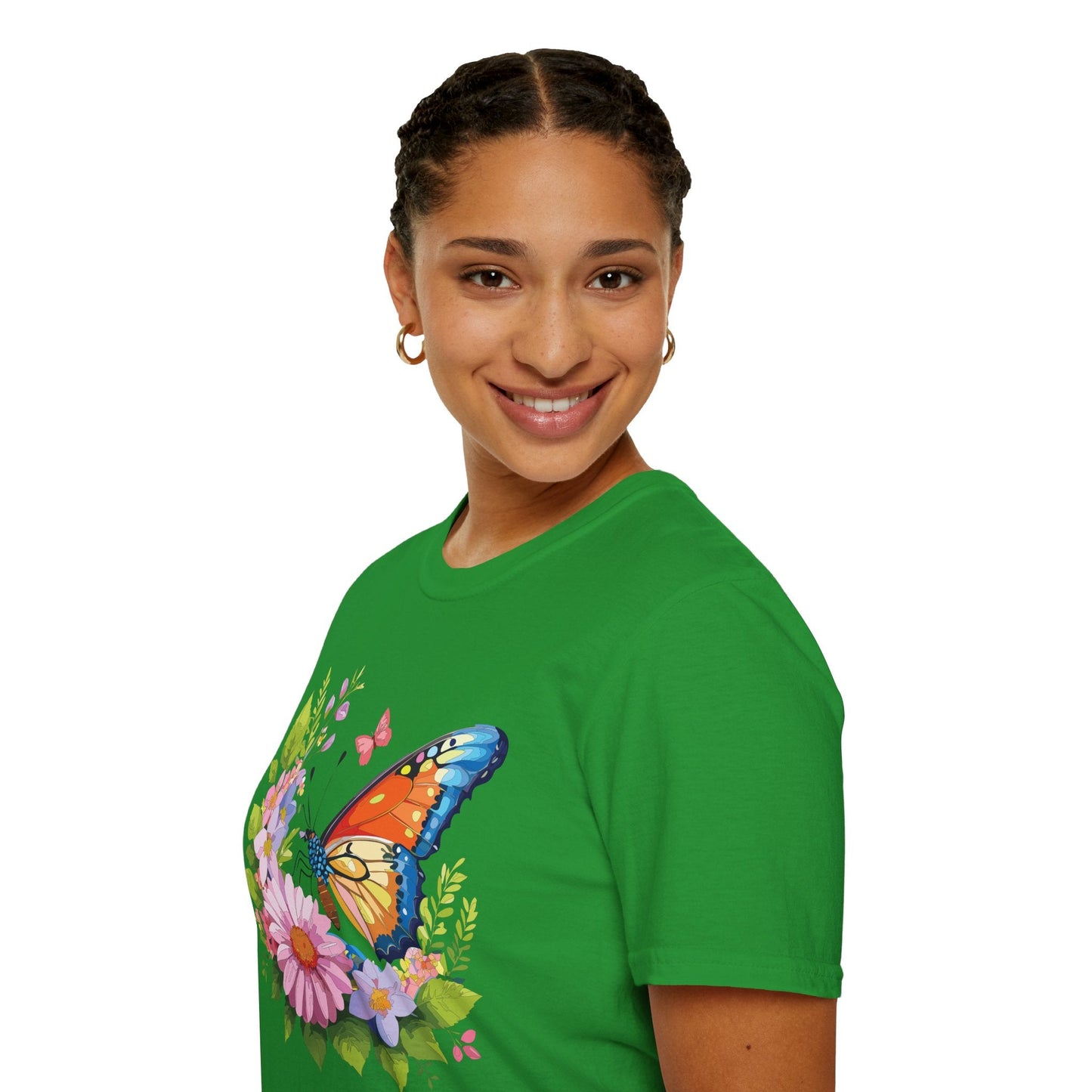 Butterfly T Shirt Unisex Short Sleeve Gildan Softstyle 64000 Monarch Butterfly Design Graphic