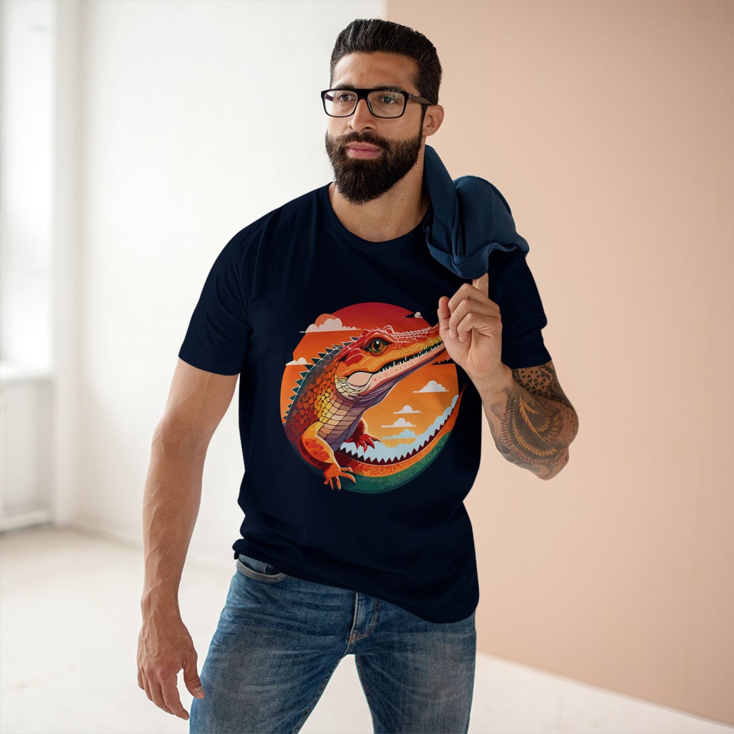Unisex Crocodile Shirt With Original Art Design Premium Cotton Tee From Retro2Nova Art Collection Soft Breathable Graphic