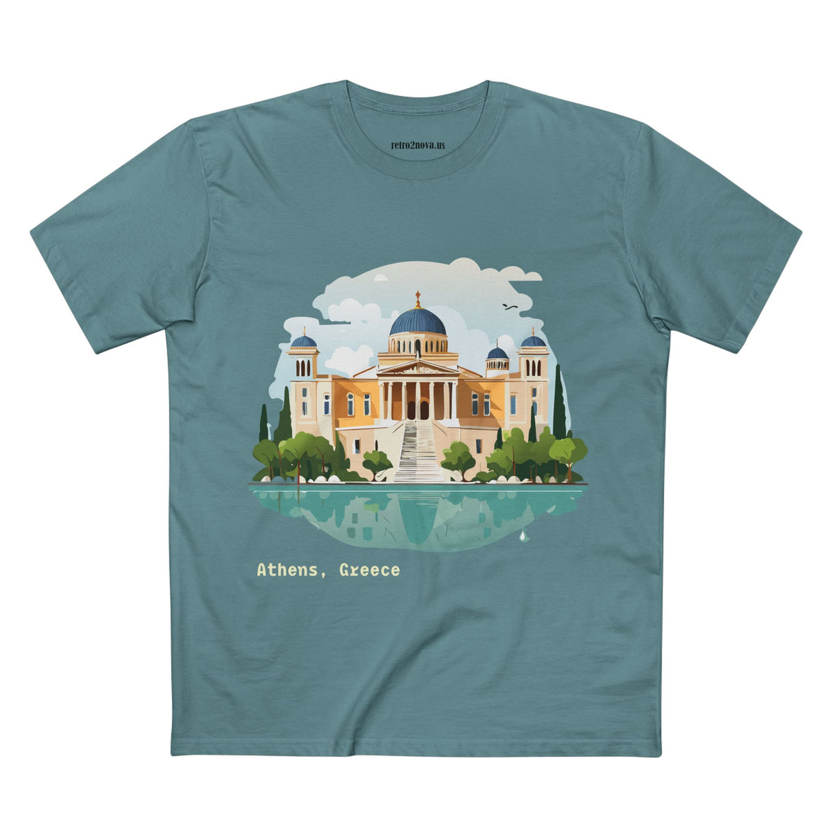 Athens Greece Illustration T-Shirt | Acropolis Temple Travel Tee