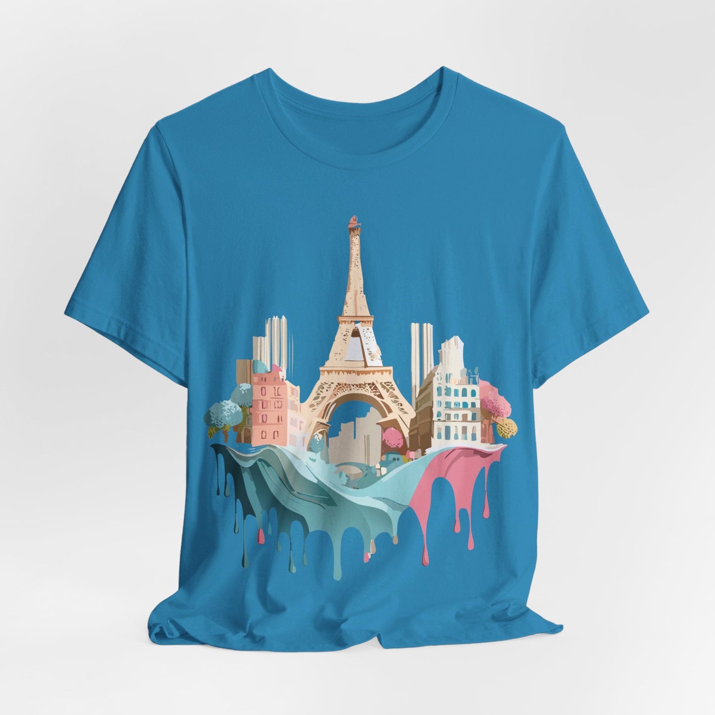 Paris Tourist Shirt Graphic Tee Unisex Jersey Short Sleeve Art Design By Adelpha Vintage Inspired
