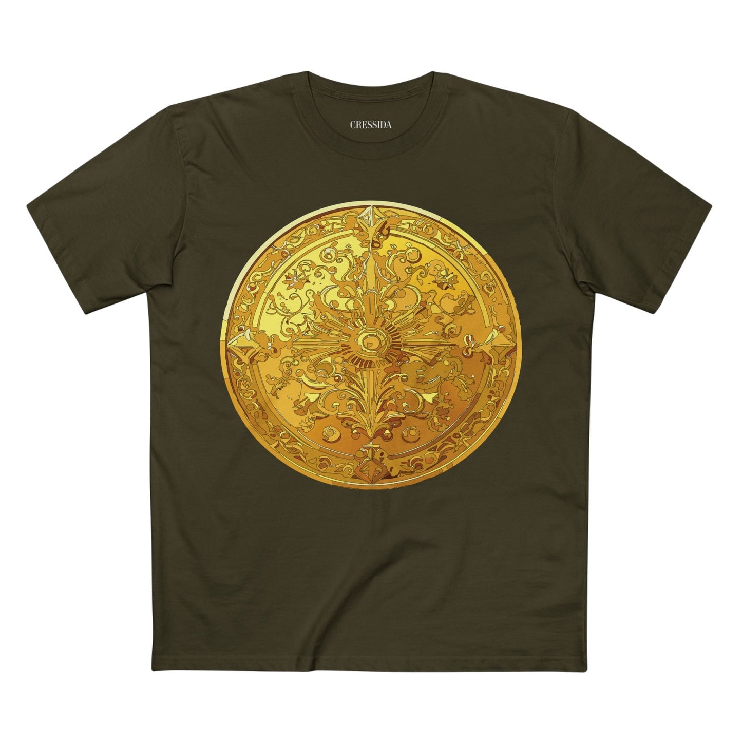 Antique Gold Coin Graphic Design T-Shirt Unisex 100 Cotton With Golden Print Artwork Tee 24