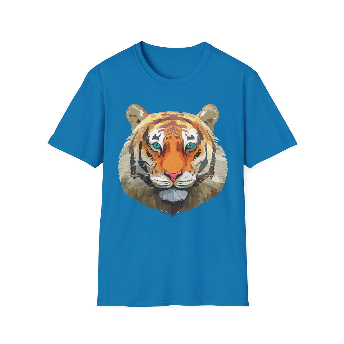 Watercolor Tiger Head T-Shirt | Bold Animal Portrait