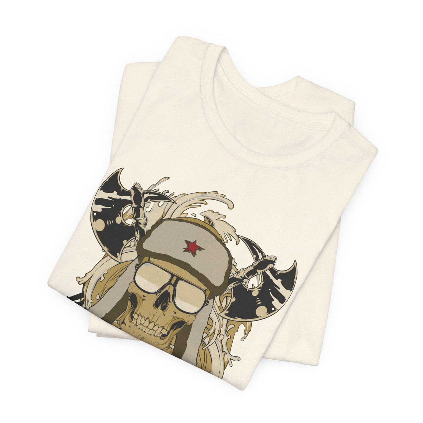 Viking Skull Graphic with Horned Helmet T-Shirt Captain Design Tee Art-41