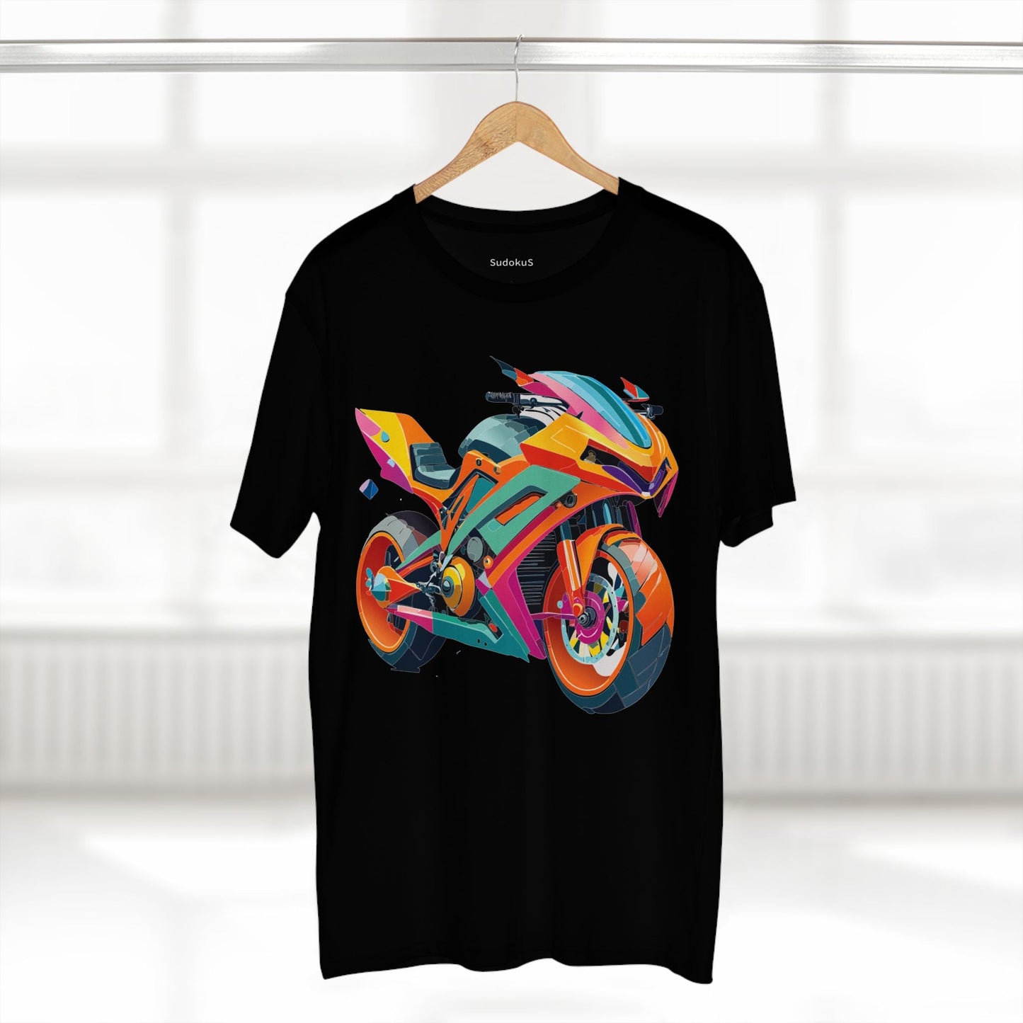 Moto Bike Graphic Unisex 100 Cotton Staple Tee 6