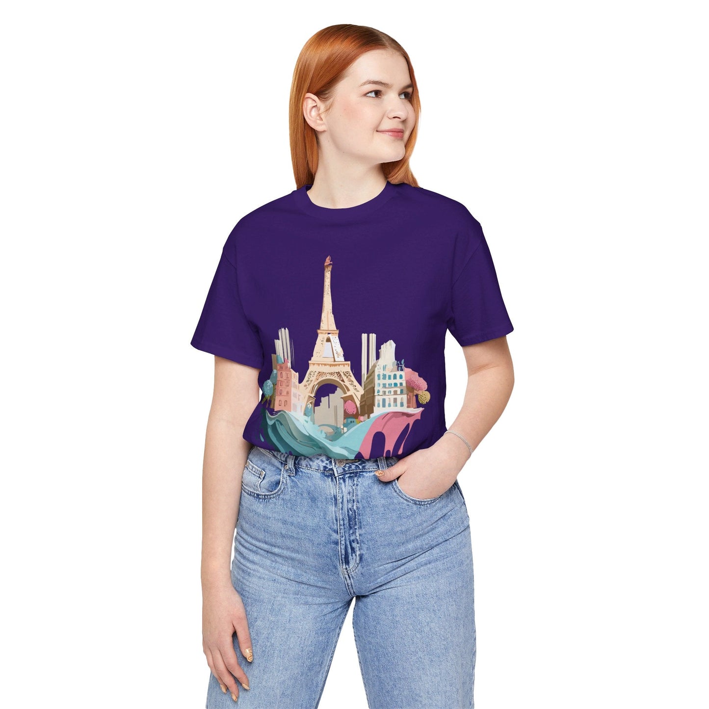 Paris Tourist Shirt Graphic Tee Unisex Jersey Short Sleeve Art Design By Adelpha Vintage Inspired