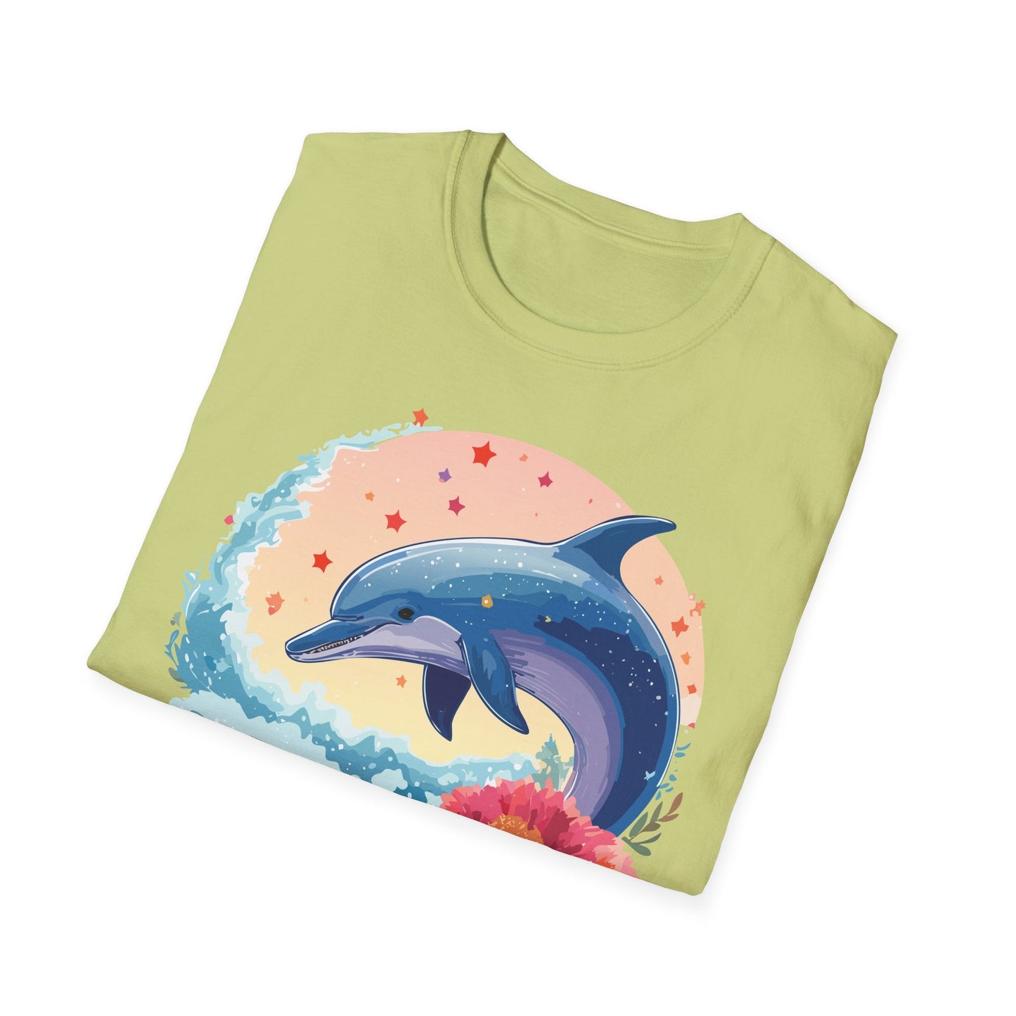 Dolphin Shirts Unisex Tee 100 Percent Ring Spun Cotton Gildan Softstyle 64000 For Everyday Comfort