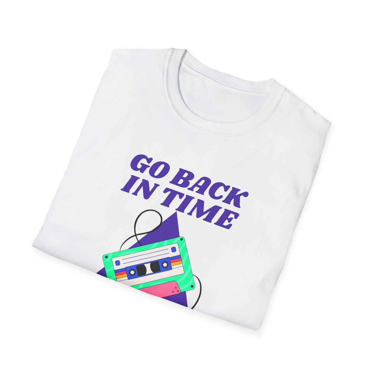 Retro Slogan Go Back In Time Cassette Graphic Tee Gildan Unisex 100 Cotton Tee Shirt d204