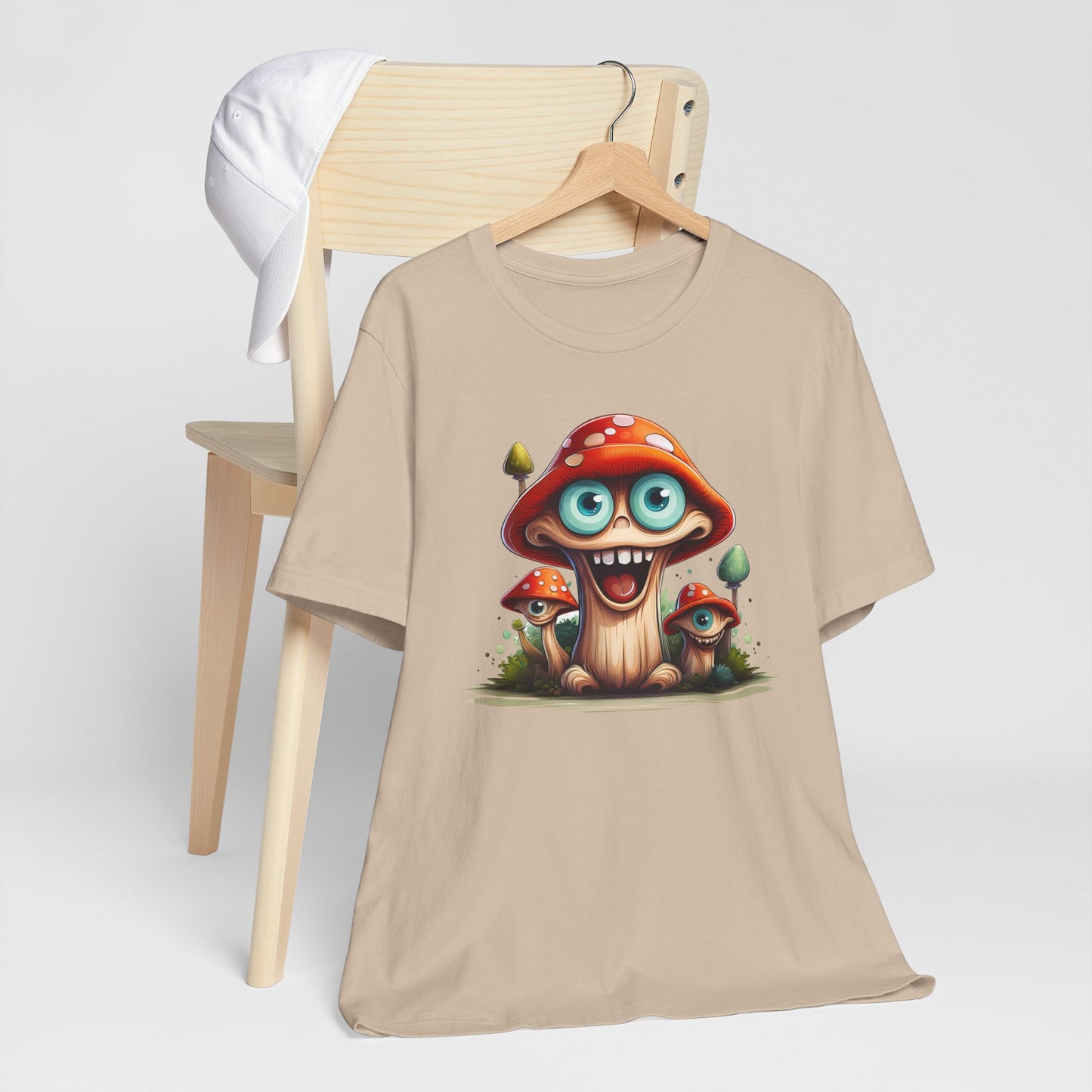 Cute Mushroom Graphic Tee, Fun Cartoon Shirt, Funny Mushroom Shirt, Cute Cartoon Tees, Graphic T-Shirt, Art Design T-Shirt