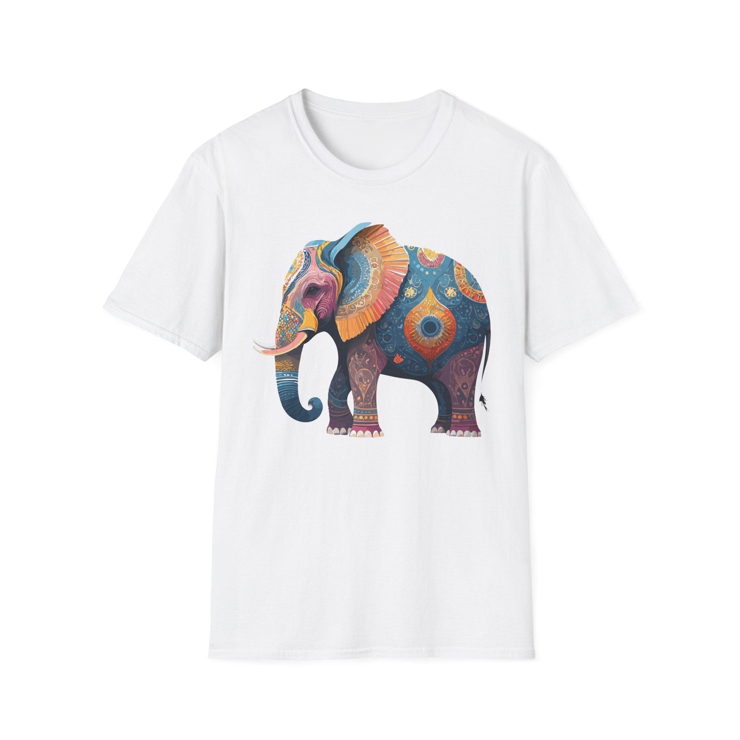 Elephant T Shirt Unisex Gildan Softstyle 64000 Tee With Animal Elephant Graphic Artwork