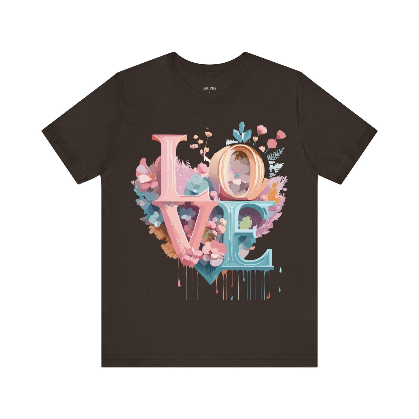 Valentine Day Graphic Unisex 100 Cotton Vintage Artwork with Love and Flower Design Tee 52