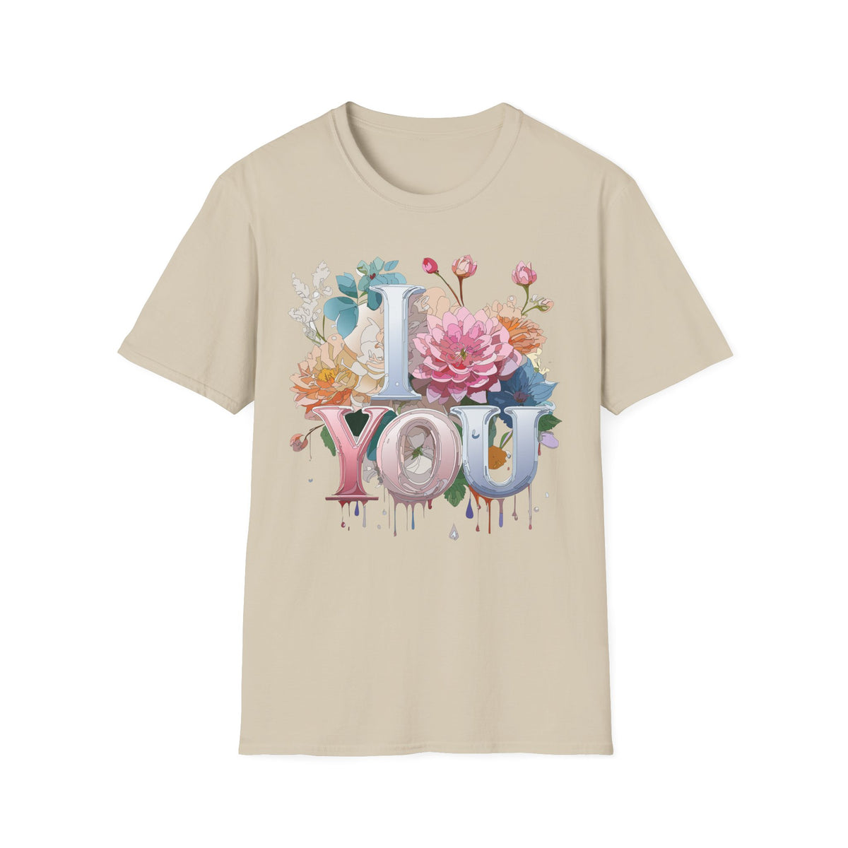 Floral "I Love You" Tee | Floral Lettering T-Shirt