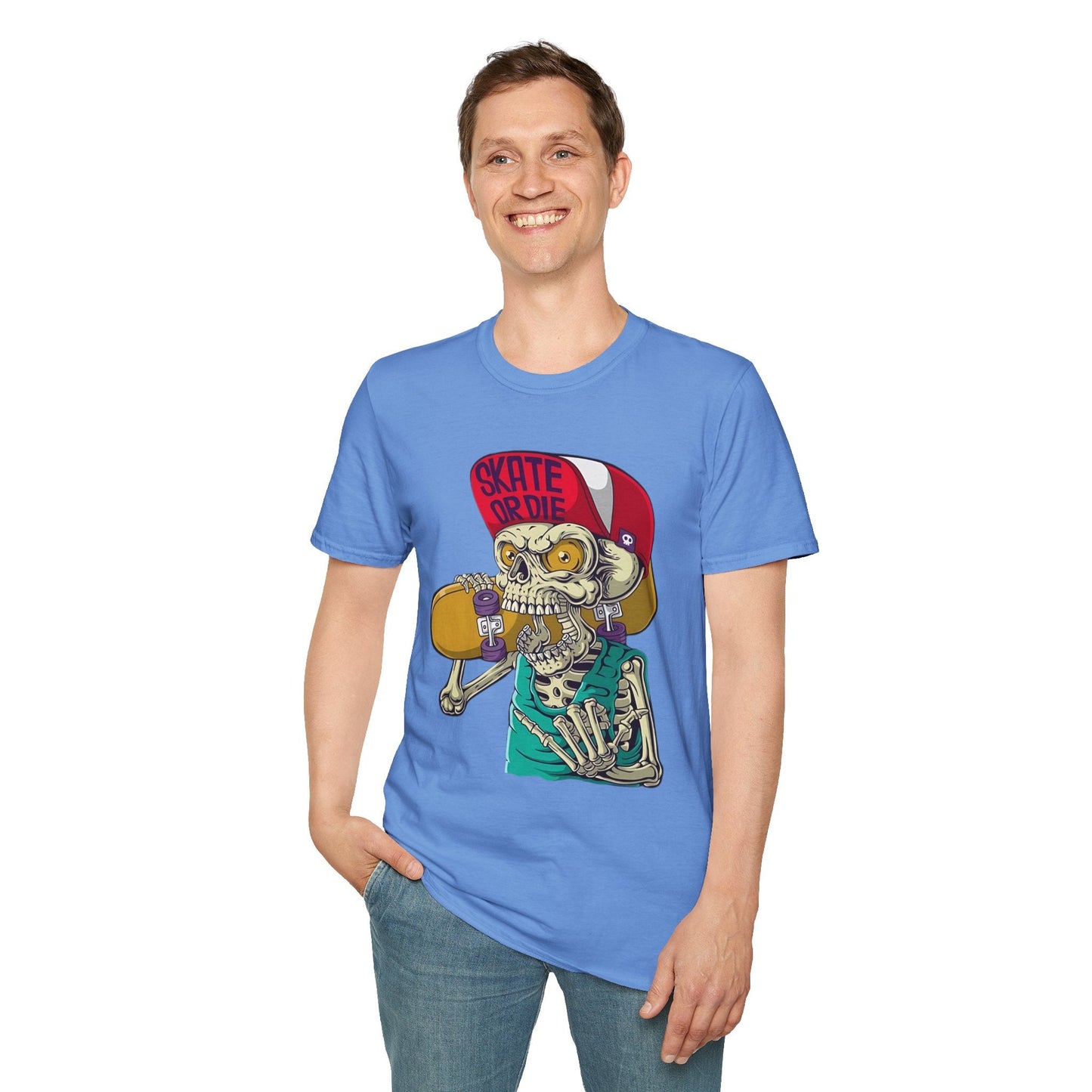 Skull T Shirt Skeleton Tee Unisex Softstyle Cotton Gildan 64000 Graphic Tee For Everyday Wear