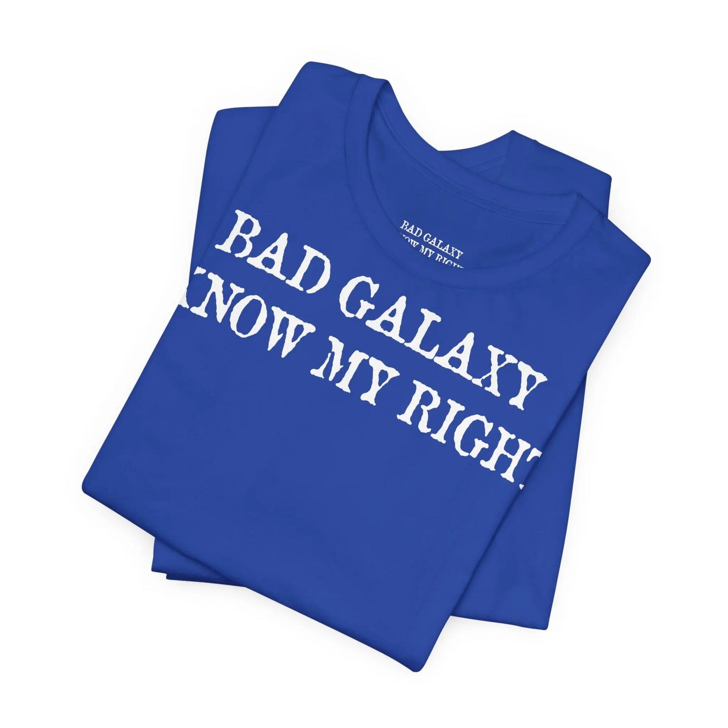 Red Stamp Tee Shirt 100 Percent Cotton From Bad Galaxy Eco Friendly Inks Made To Order In USA