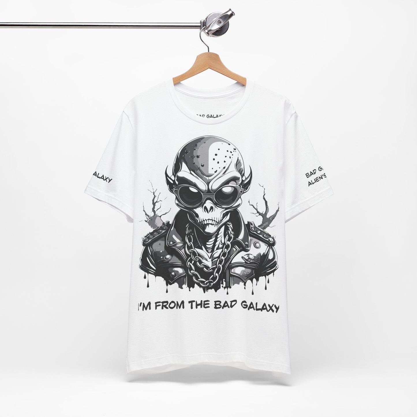 Tee Shirt With Alien From Bad Galaxy Made To Order One Hundred Percent Cotton Eco Inks Free Shipping