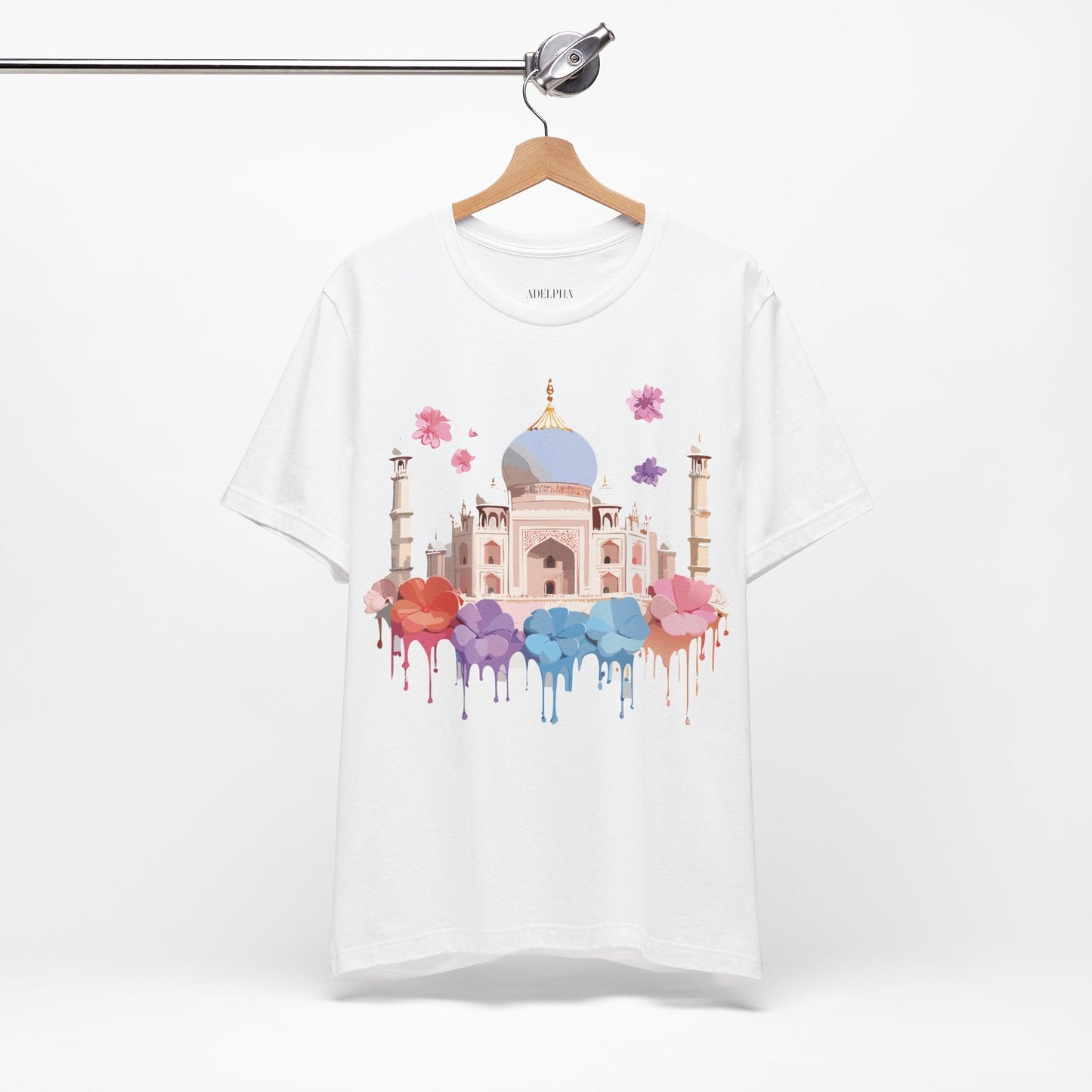 Taj Mahal Graphic Tee Unisex Short Sleeve Shirt By Adelpha With Vintage Inspired Artwork