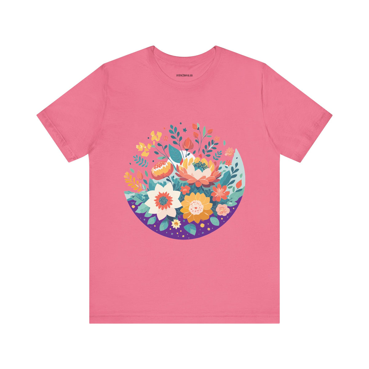 Floral Graphic Unisex Cotton Bella+Canvas Tee with Flowers Design ab101