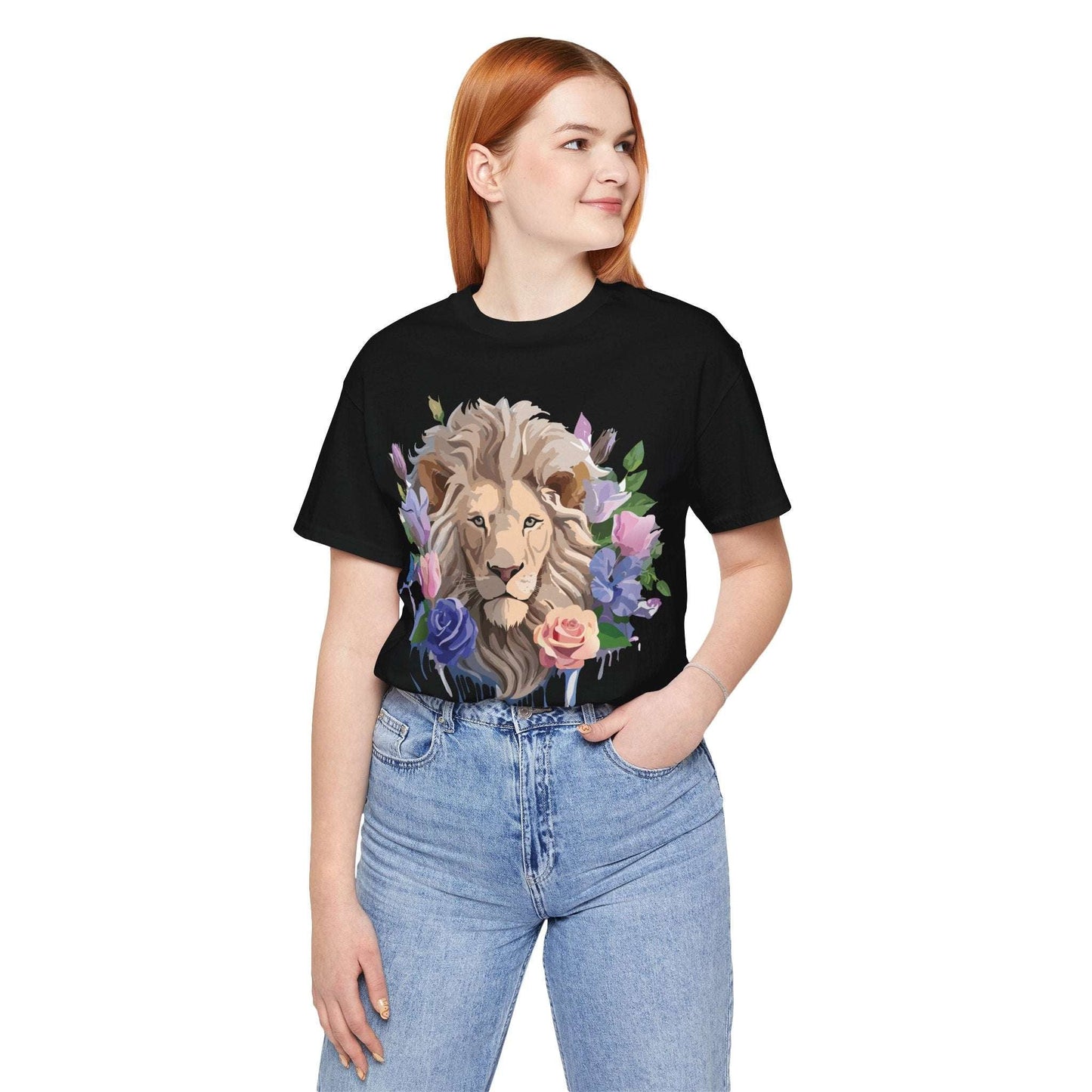 Lion Graphic Unisex 100 Cotton Vintage Animal Artwork Tee 4