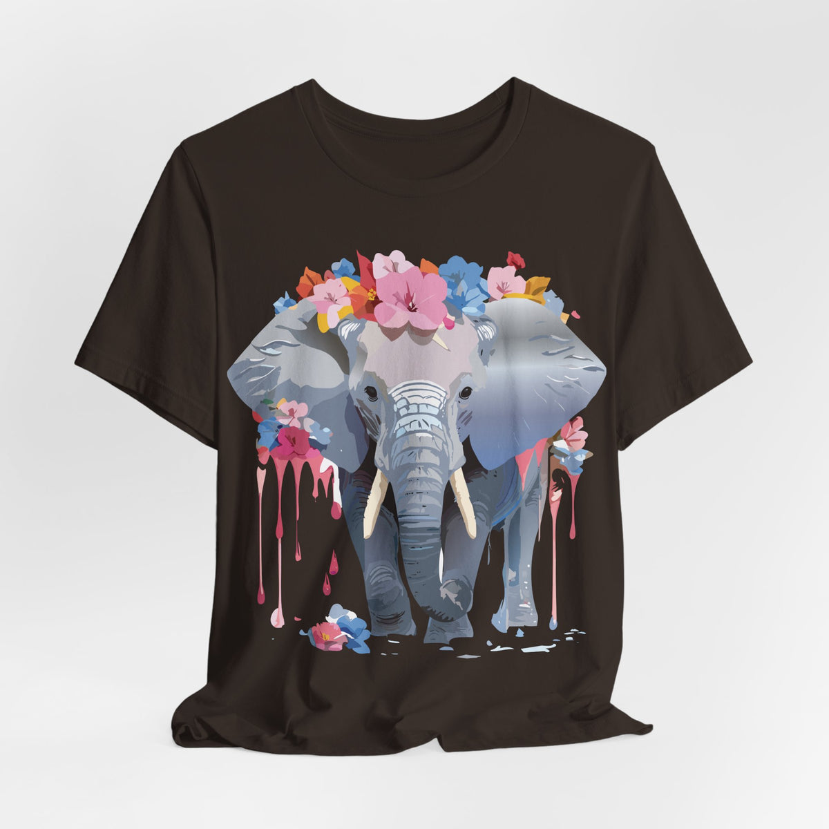 Elephant Graphic Unisex Cotton Bella+Canvas Tee with Art Animal Design d15
