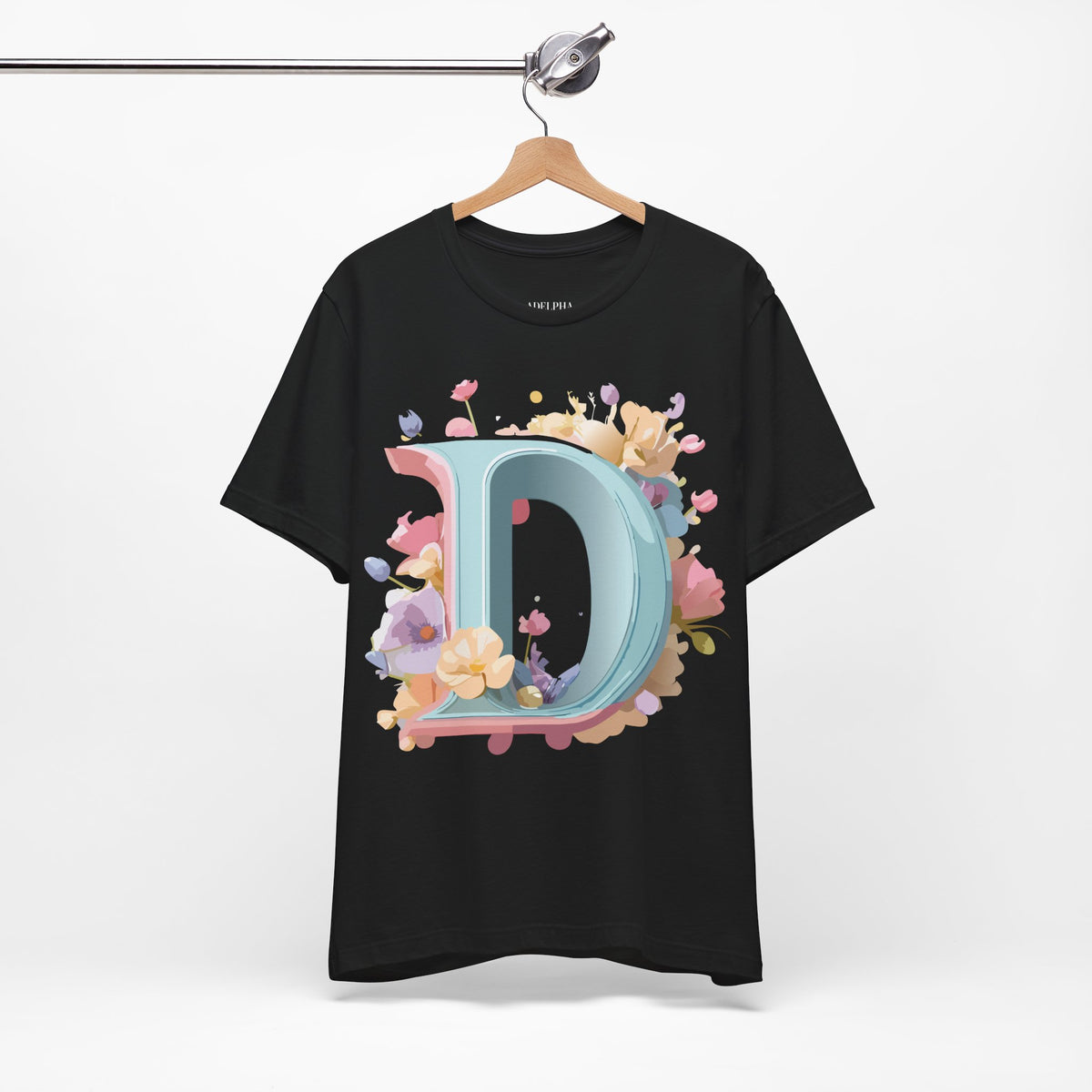 Letter D Graphic Unisex Cotton Bella+Canvas Tee with Art Letter Design