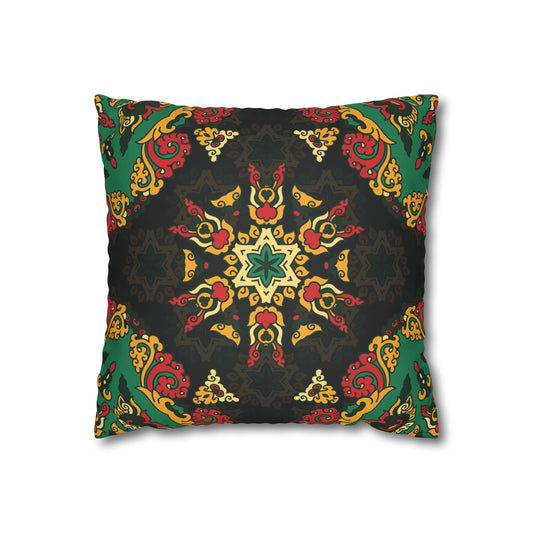 Funda de almohada de gamuza sintética con adorno