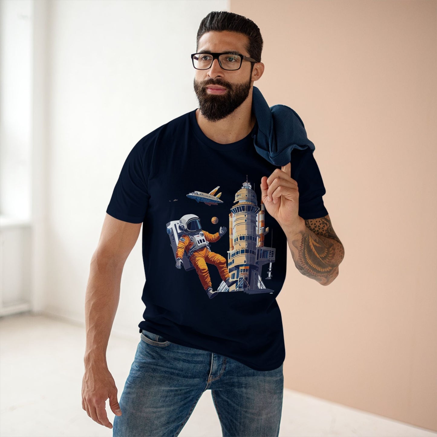 Cosmos Shirt Astronaut Design Unisex Premium Cotton Tee CS 32 Art Collection Original Art Design