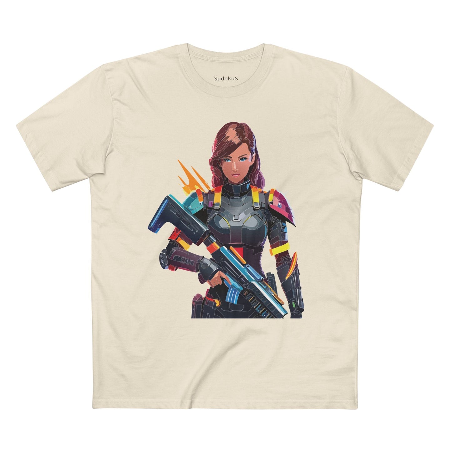 Army-woman Graphic Unisex 100 Cotton Staple Tee 16