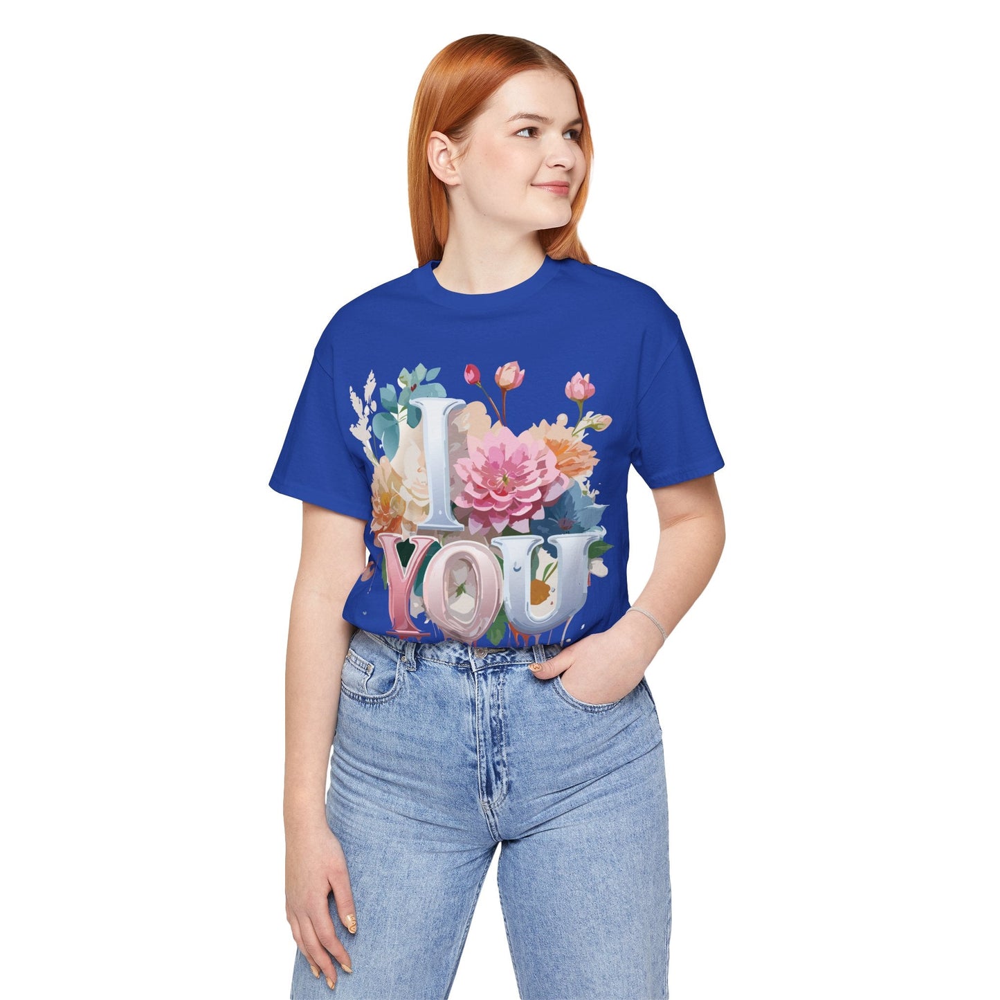 Valentine Day Graphic Unisex 100 Cotton Vintage Artwork with Love and Flower Design Tee 1